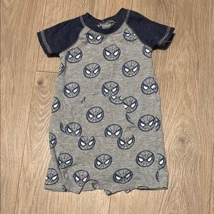 Marvel Gray and Blue Spider-Man Infant Romper